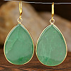 Natural Green Aventurine Teardrop Dangle Earrings FS-WG5CAE0-03-1