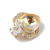 Real 18K Gold Plated Rack Plating Brass Micro Pave Clear Cubic Zirconia Pendants KK-C015-11G-3