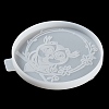 Flat Round with Owl & Flower DIY Cup Mat Silicone Molds LS-SIL-F007-06A-5