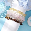 12 Constellation Natural Mixed Gemstone Chip Beaded Stretch Bracelets Sets for Women Men BJEW-JB10264-07-4