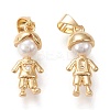 Brass Micro Pave Clear Cubic Zirconia Pendants ZIRC-I045-02G-2