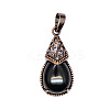 Retro Hollow Natural Obsidian  Pendants PW-WGBA09F-10-1