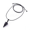 Natural Obsidian Pendants Necklaces NJEW-E140-A03-1