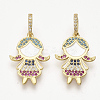Brass Micro Pave Cubic Zirconia Pendants ZIRC-T012-36G-1