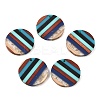 Transparent Resin & Walnut Wood Pendants RESI-E050-10-1