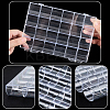 1Pc 24 Grids Plastic Nail Art Jewelry Storage Boxes OBOX-SP0001-01-4