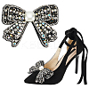 WADORN 2Pcs Bowknot Polyester Rhinestone Shoe Decorations AJEW-WR0002-37-1