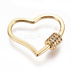 Brass Micro Pave Cubic Zirconia Screw Carabiner Lock Charms ZIRC-F105-08G-1