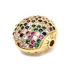Brass Micro Pave Cubic Zirconia Beads KK-L229-023G-01-2