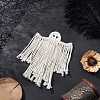 Woven Macrame Cotton Ghost Pendant Decorations HJEW-JM03750-1