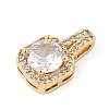 Brass Micro Pave Clear Cubic Zirconia Pendants KK-R219-35G-2