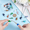 24Pcs 12 Styles Moon Gemstone Pendants G-HY0001-80-3
