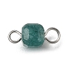 Natural Colorful Tourmaline Faceted Table Cut Cube Links Connector Charms PALLOY-JF04368-02-3