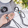 3Pcs 3 Styles Alloy Pave Resin Imitation Gemstone Flower Oval Pendant Bolo Tie Lariat Necklaces NJEW-CL0001-08-3