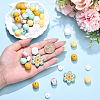 57Pcs 7 Styles Food Grade Silicone Focal Beads SIL-YW0001-70-4