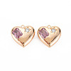Brass Micro Pave Cubic Zirconia Pendants KK-N232-270B-1