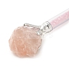 Raw Natural Rose Quartz Chip on Top Ball-Point Pen AJEW-G063-01A-2
