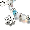 Glass with Synthetic Moonstone Christmas Theme Beaded Stretch Bracelets for Women BJEW-TA00656-3
