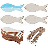Animal Theme Unfinished Blank Wooden Pendants Set for Painting Arts WOOD-WH0124-26C-1