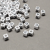 Large Hole Acrylic Letter European Beads SACR-Q103-6mm-01U-1