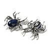 Dual-use Items Alloy Pave Jet Rhinestone Spider Brooch JEWB-C026-07E-AS-2