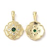 Brass Micro Pave Cubic Zirconia Pendants KK-M246-07G-1
