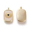 Natural White Jade & Dyed & Heated Black Agate Pendants KK-P184-01A-05G-2