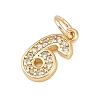 Brass Micro Pave Clear Cubic Zirconia Charms KK-G544-04G-06-2