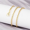 Brass Twist Rope Chains Necklace for Women NJEW-P265-15G-3