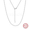 925 Sterling Silver Figaro Chain Necklaces for Women NJEW-H048-05P-2