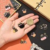 10Pcs 5 Styles Halloween Theme Rack Plating Alloy Enamel Pendants ENAM-YW0006-21-3