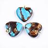 Assembled Bronzite and Synthetic Turquoise Pendants X-G-T111-04C-2