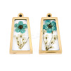 304 Stainless Steel Epoxy Resin Pendants STAS-T072-29-2