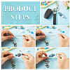 8Pcs 4 Colors Alloy Beadable Bar Keychain for DIY Crafts Jewelry Making KEYC-TA0001-36-5