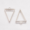 Rack Plating Alloy Triangle Open Back Bezel Pendants PALLOY-S047-09B-FF-2