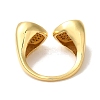 Rack Plating Brass Micro Pave Clear Cubic Zirconia Cuff Rings for Women RJEW-G325-13E-G-3