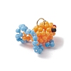 Glass Seed Beaded Gold Fish Pendants PALLOY-MZ00561-03-4