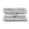 Rack Plating Brass Micro Pave Clear Cubic Zirconia Fold Over Clasps KK-M282-19P-2