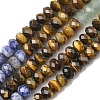 7 Styles Natural Amethyst & Sodalite & Red Jasper & Tiger Eye & Lapis Lazuli & Green Aventurine & Topaz Jade Chakra Beads Strands G-A280-B02-01-3