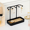 Plastic Jewelry Display Stand with Wood Tray LS-AJEW-Z032-02A-1