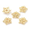 Rack Plating Alloy Flower Bead Caps KK-J277-09G-1
