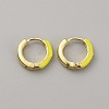 Enamel Hoop Earrings with Clear Cubic Zirconia EJEW-WH0004-39F-2
