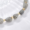 Natural Labradorite Beaded Bracelets for Women G-P563-07P-05-2