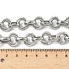 304 Stainless Steel Double Ring Link Chain Necklaces NJEW-S453-02G-A-5
