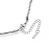 2.5MM 304 Stainless Steel Twisted Round Snake Chain & Boston Link Chain Necklaces NJEW-N058-15P-2