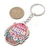 8Pcs 8 Styles Easter Wooden Keychains KEYC-JKC00719-3