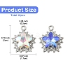 10Pcs 2 Colors Rack Plating Alloy with Rhinestone Pendants FIND-YW0006-90-2
