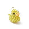 Glass Seed Beaded Duck Charms PALLOY-MZ01133-4
