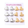 6 Pairs 304 Stainless Steel Stud Earrings EJEW-P340-01A-4