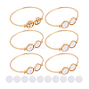 6Pcs Alloy Heat Transfer Charm Blank Cuff Bangle Making FIND-PH0024-44-6
